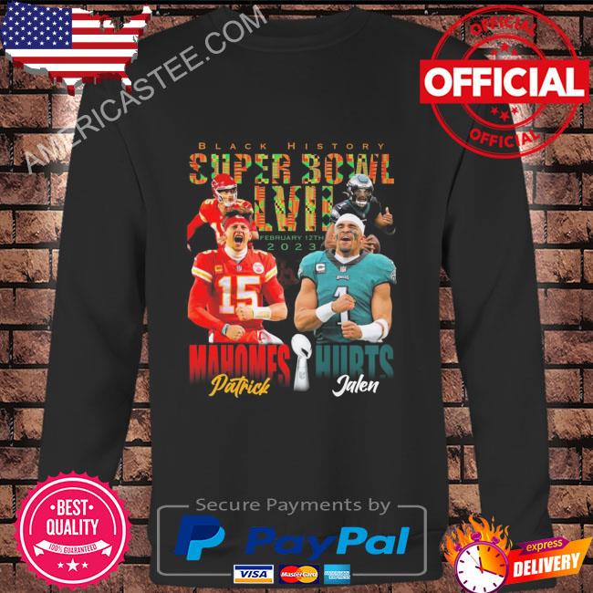 Patrick Mahomes vs Jalen Hurts Black histort super bowl LVII shirt, hoodie,  sweater and long sleeve