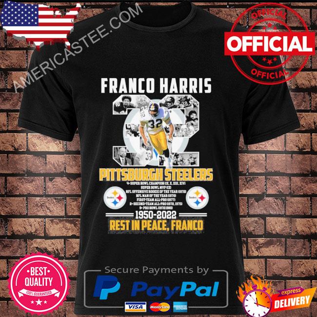 Official Pittsburgh Steelers franco harris 1950 2022 rest t in