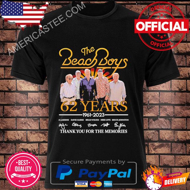 Official The beach boys 62 years 1961 2023 thank you for the memories signatures shirt