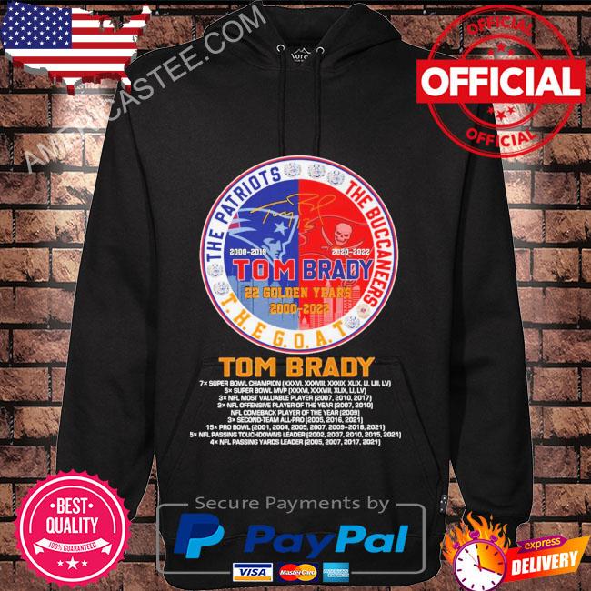 Tom Brady the Goat The Patriots the Buccaneers 2000 2023 shirt, hoodie,  sweater, long sleeve and tank top