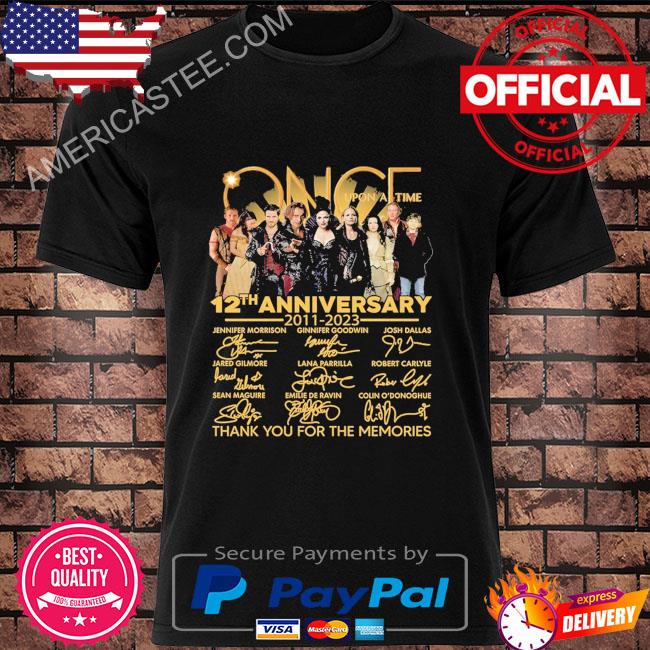 Once upon a time signatures 12th anniversary 2011-2023 thank you for the memories for movie lover shirt