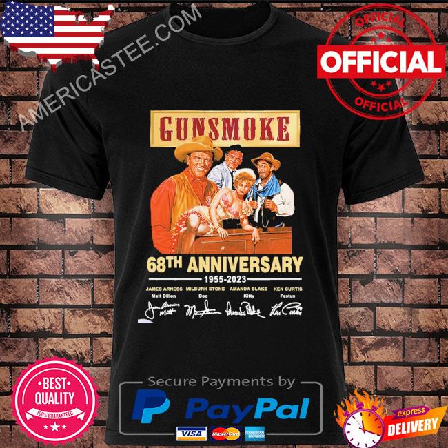 Premium Gunsmoke 68th anniversary 1995 2023 signatures shirt