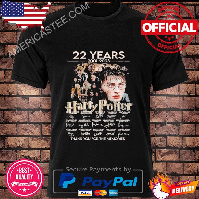 Premium Harry potter 22 years 2001 2023 thank you for the memories signatures shirt