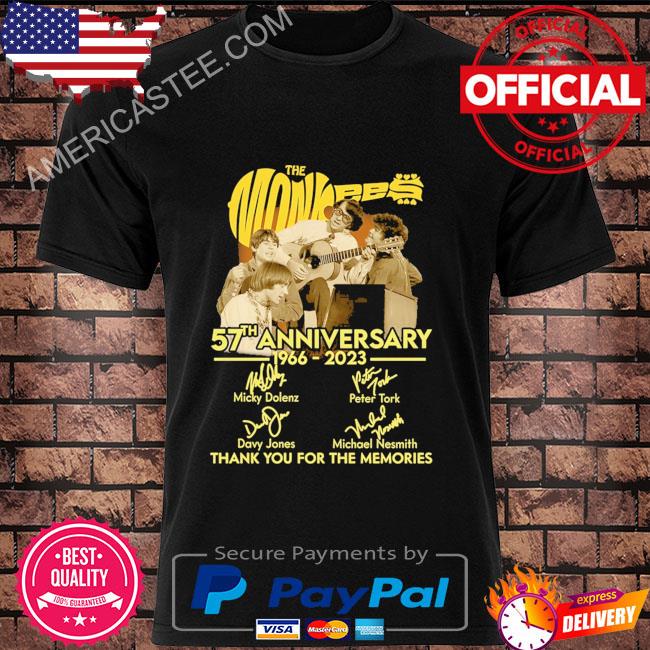 The monkees 57th anniversary 1966-2023 thank you for the memories signatures shirt