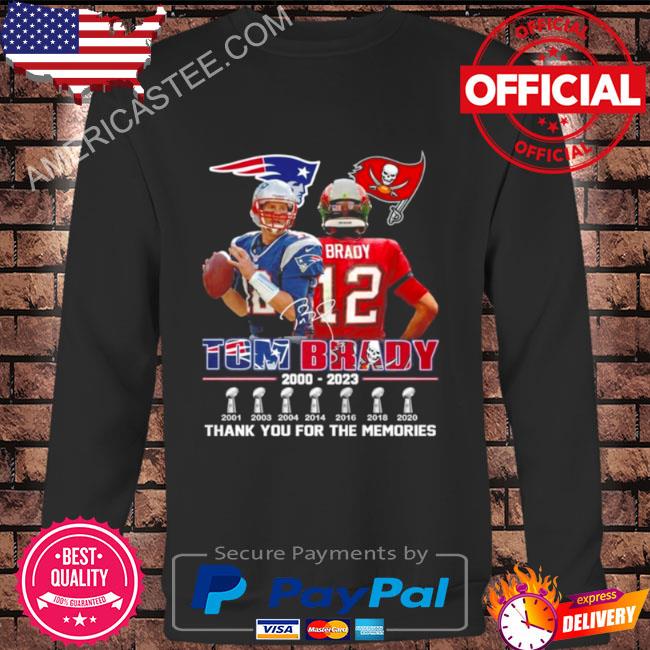 Thank You Tom Brady New England Patriots 2000 2019 And Tampa Bay Buccaneers  2020 2023 Signatures Shirt - Limotees