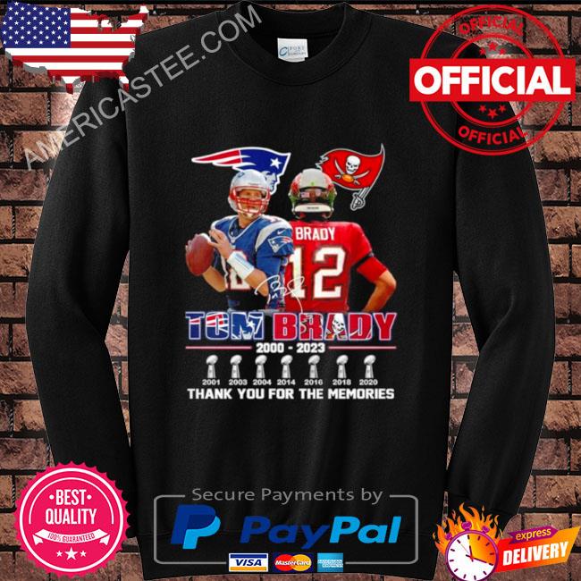 Tom Brady 2000 2023 Thank You For The Memories t-Shirt, hoodie