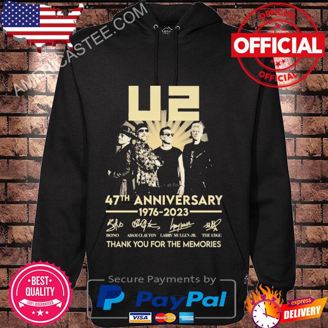 U2 47th anniversary 1976 2023 thank you for the memories signatures s Hoodie black
