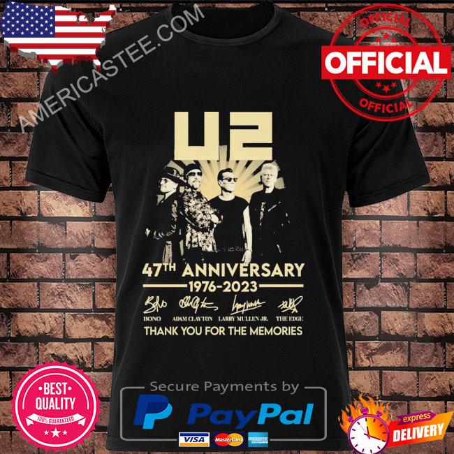 U2 47th anniversary 1976 2023 thank you for the memories signatures shirt