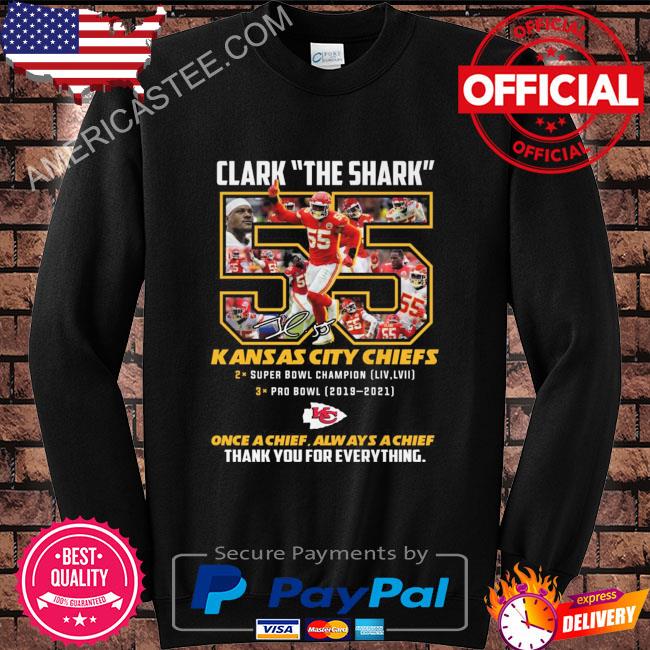 Clark The Shark 55 Kansas City Chiefs Super Bowl Champion Thank