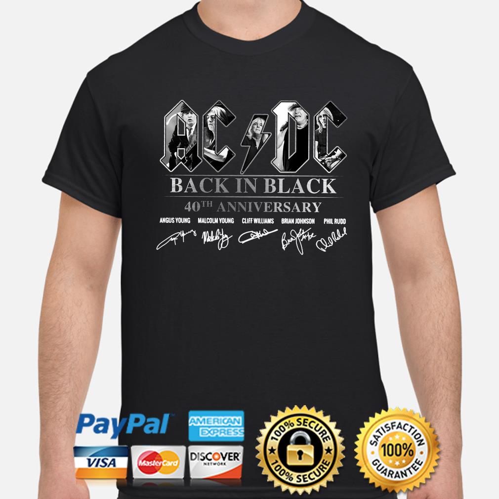 ac dc back in black 40th anniversary t shirt