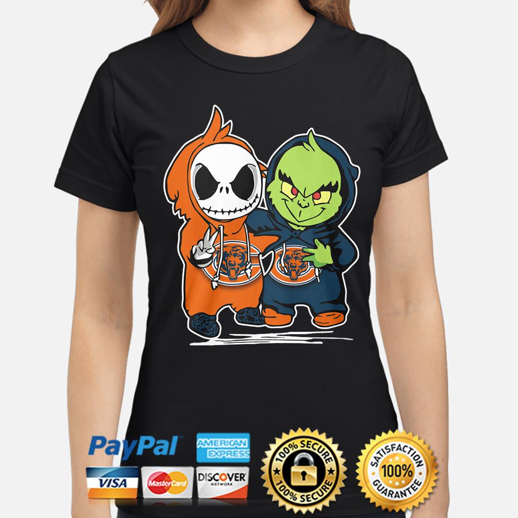 Baby Jack Skellington and baby Grinch Chicago Bears Baseball shirt, hoodie,  sweater, long sleeve and tank top