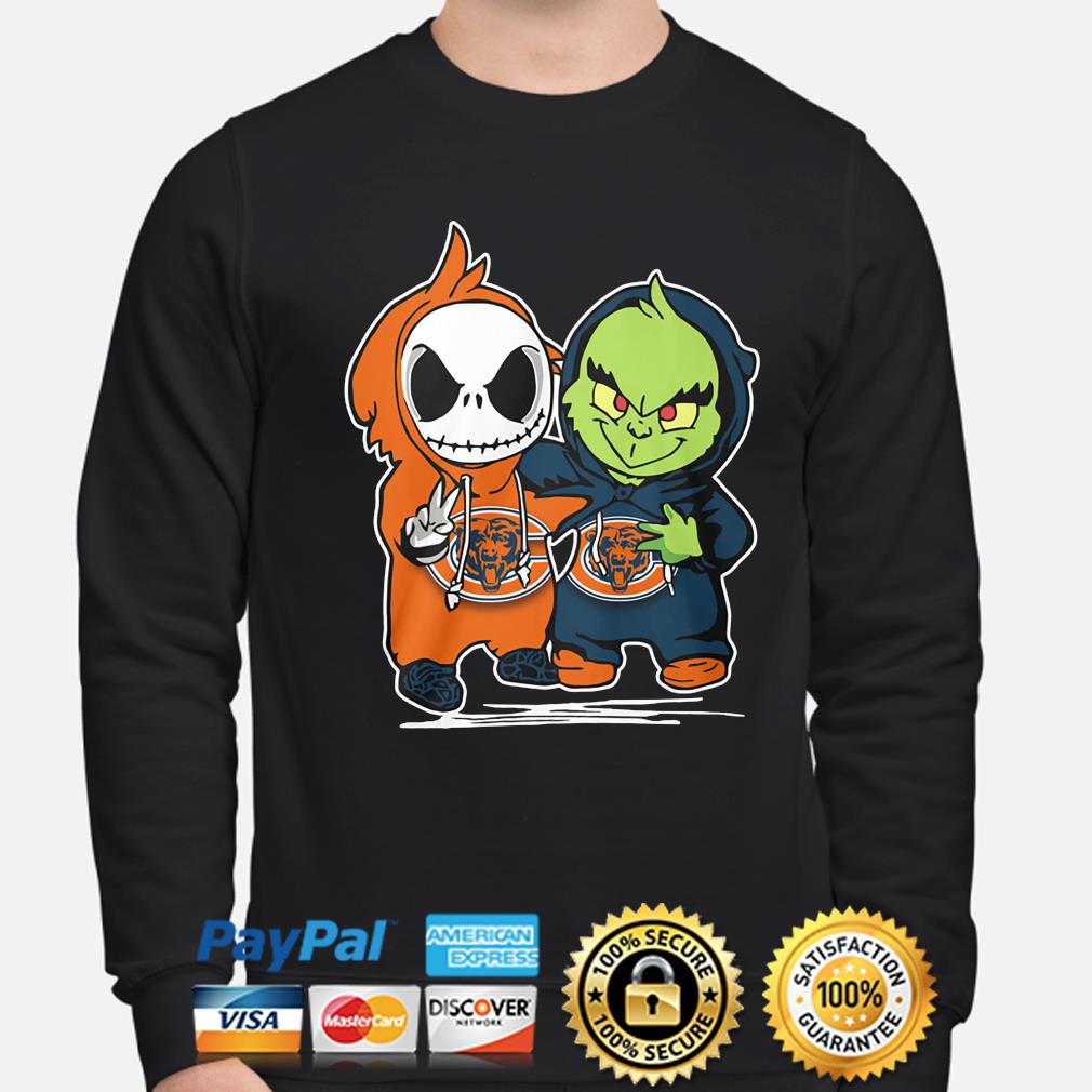 Baby Jack Skellington and baby Grinch Chicago Bears Baseball shirt, hoodie,  sweater, long sleeve and tank top