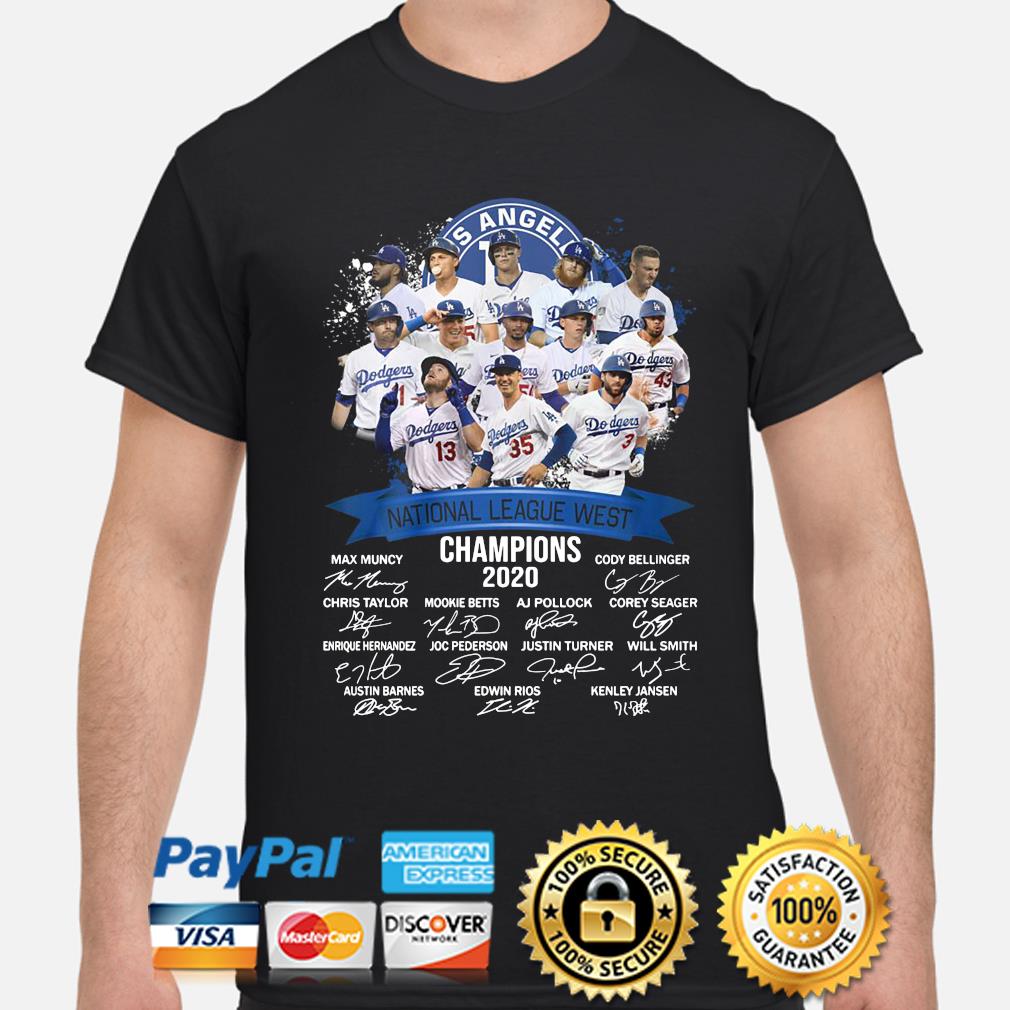 Los Angeles Dodgers National League West Champions 2020 signatures shirt,  hoodie, sweater, long sleeve and tank top