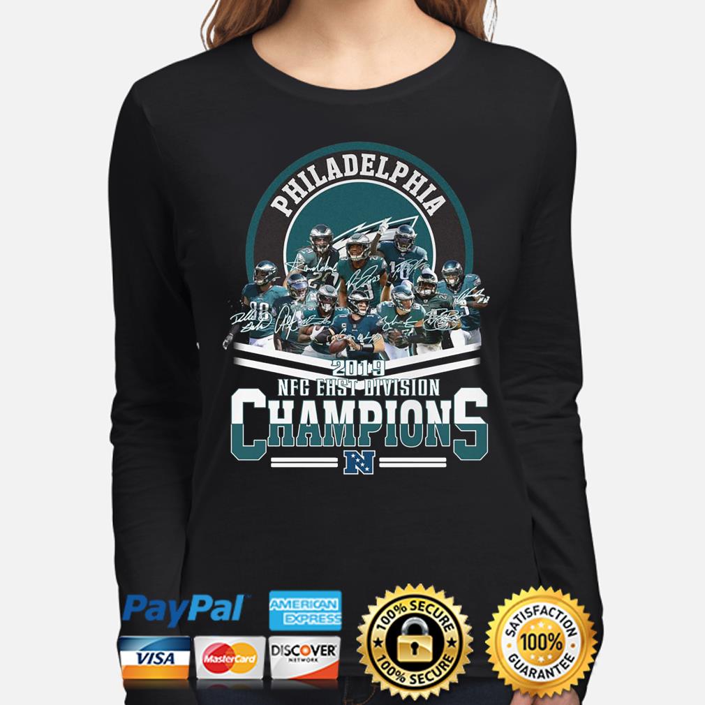 Philadelphia Eagles 2019 NFC East Division champions signatures shirt,  hoodie, sweater, long sleeve and tank top