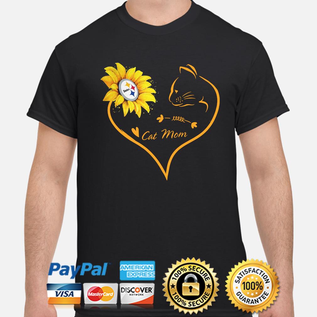 Heart Cat Mom and Pittsburgh Steelers Sunflower shirt, hoodie, sweater,  long sleeve and tank top