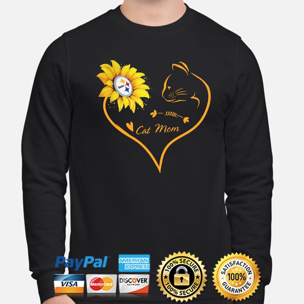 Heart Cat Mom and Pittsburgh Steelers Sunflower shirt, hoodie, sweater,  long sleeve and tank top