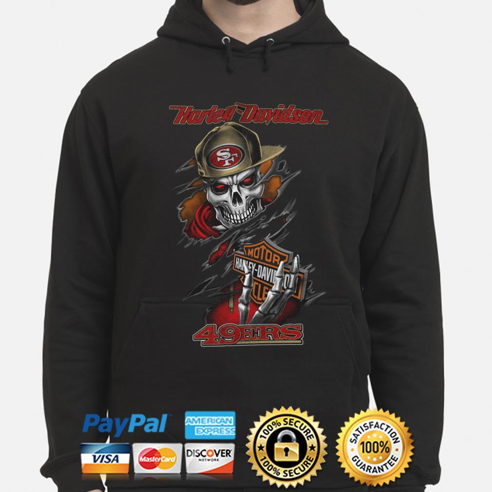 Skull mashup Harley Davidson and San Francisco 49ers shirt, hoodie