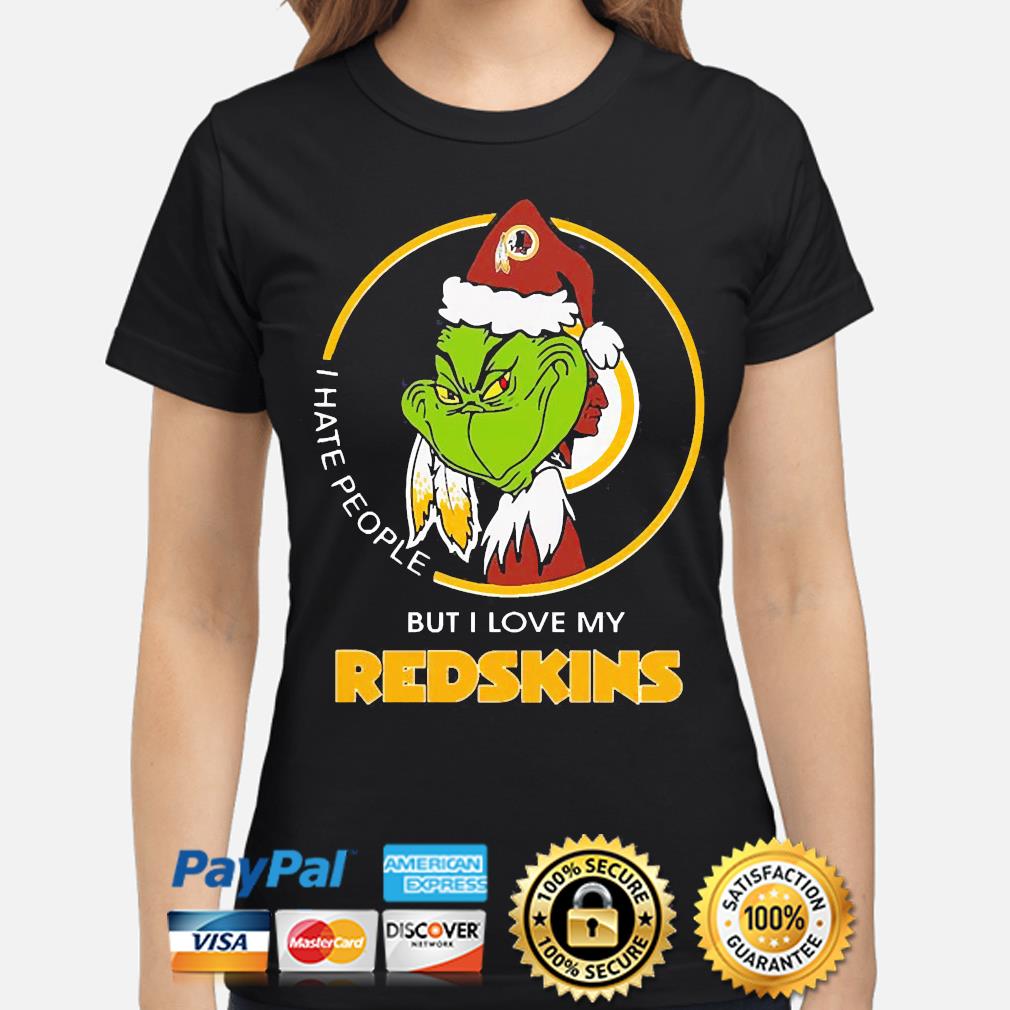 Washington Redskins NFL Christmas Grinch I Hate People But I Love My  Favorite Football Team T Shirt - Banantees