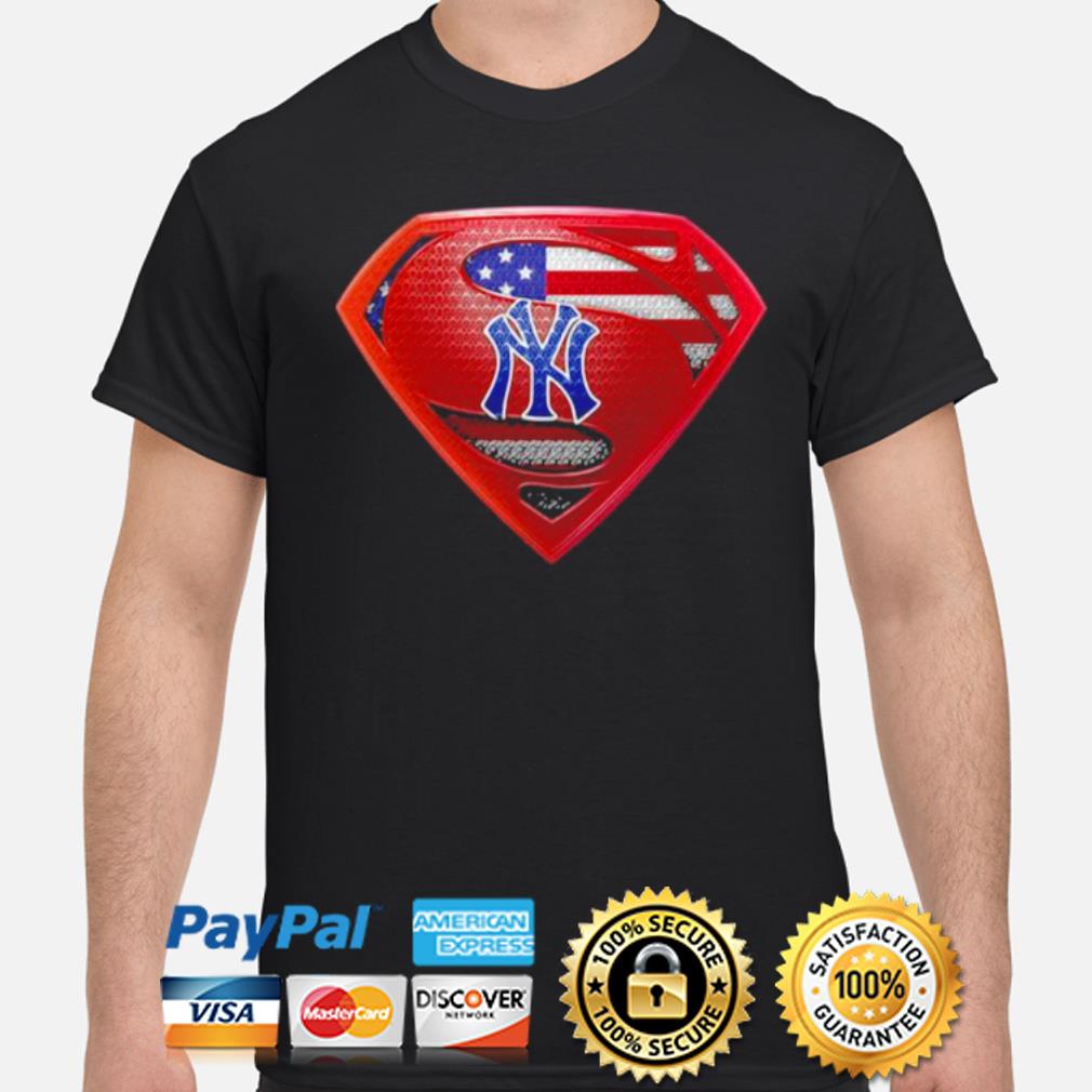Superman new york yankees logo american flag shirt, hoodie, sweater, long  sleeve and tank top