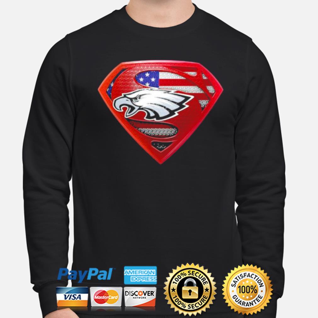 Original Philadelphia Eagles West Virginia Mountaineers Superman Logo Us  Flag Shirt - Freedomdesign