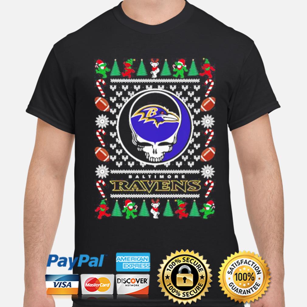 Baltimore Ravens Grateful Dead Ugly Christmas Fleece Sweater - Growkoc