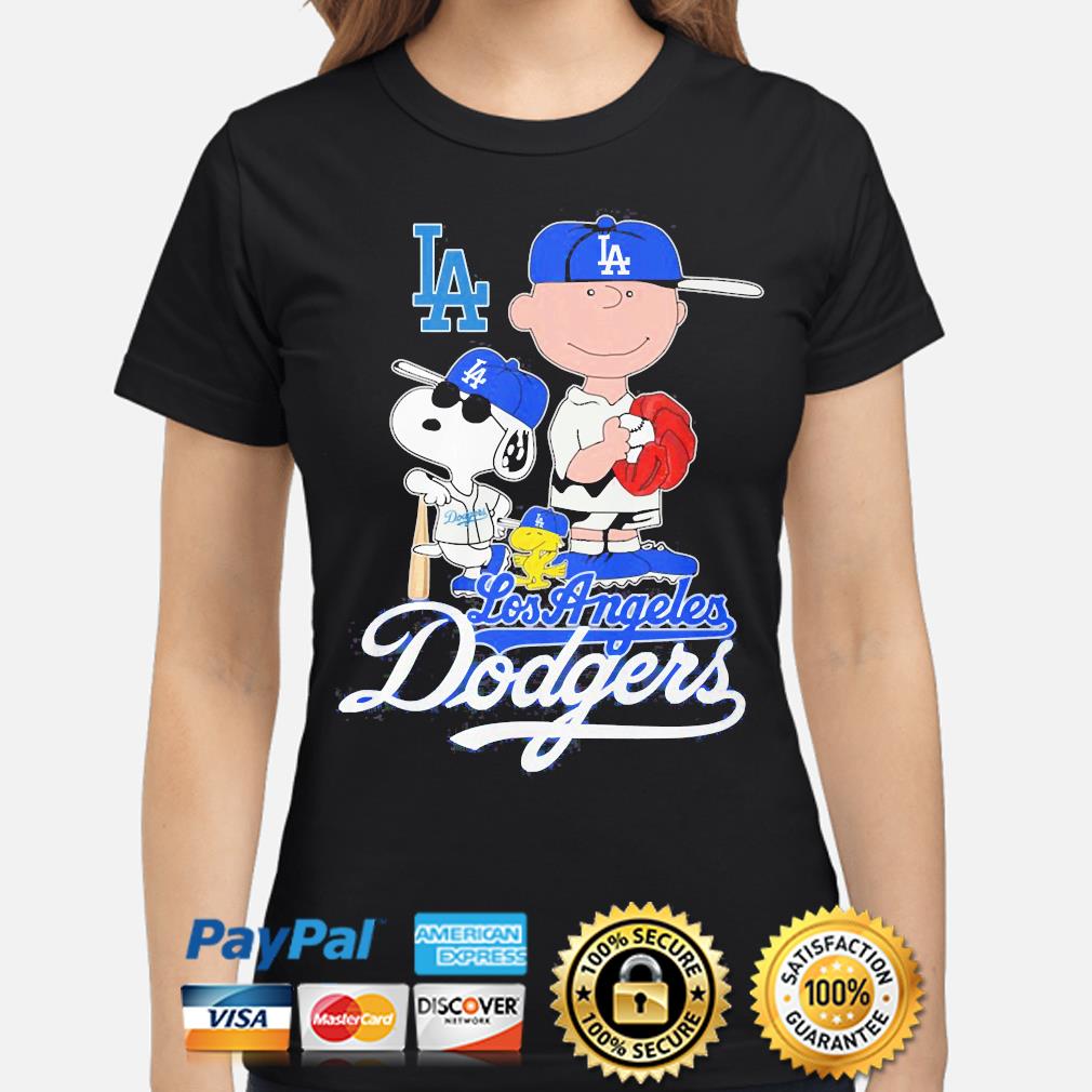 MLB Los Angeles Dodgers Snoopy Charlie Brown Christmas Baseball  Commissioner's Trophy T Shirt Christmas Gift