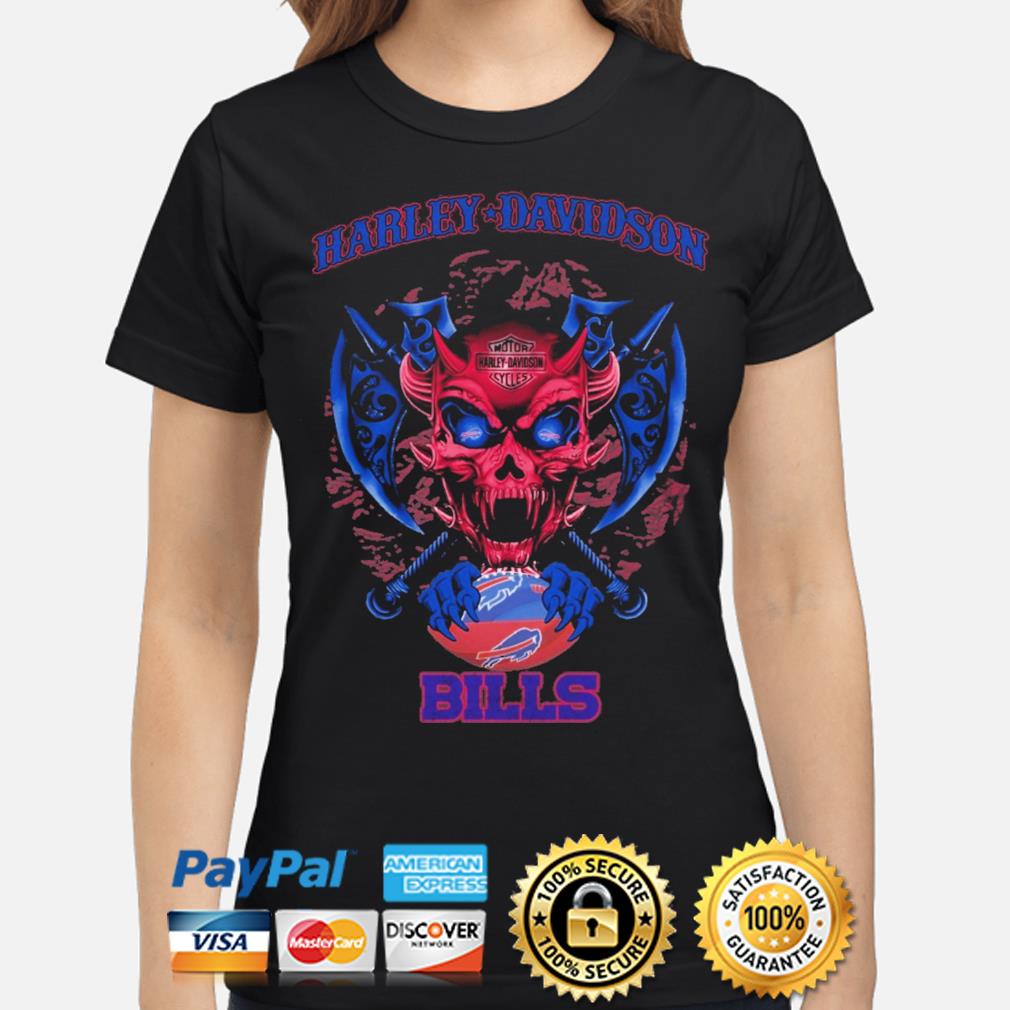 Buffalo Bills Harley Davidson Skull Shirt - High-Quality Printed Brand