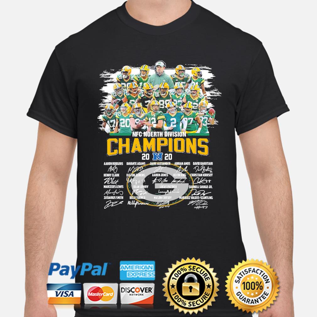Green Bay Packers NFC North Division Champions 2020 signatures shirt,  hoodie, sweater, long sleeve and tank top