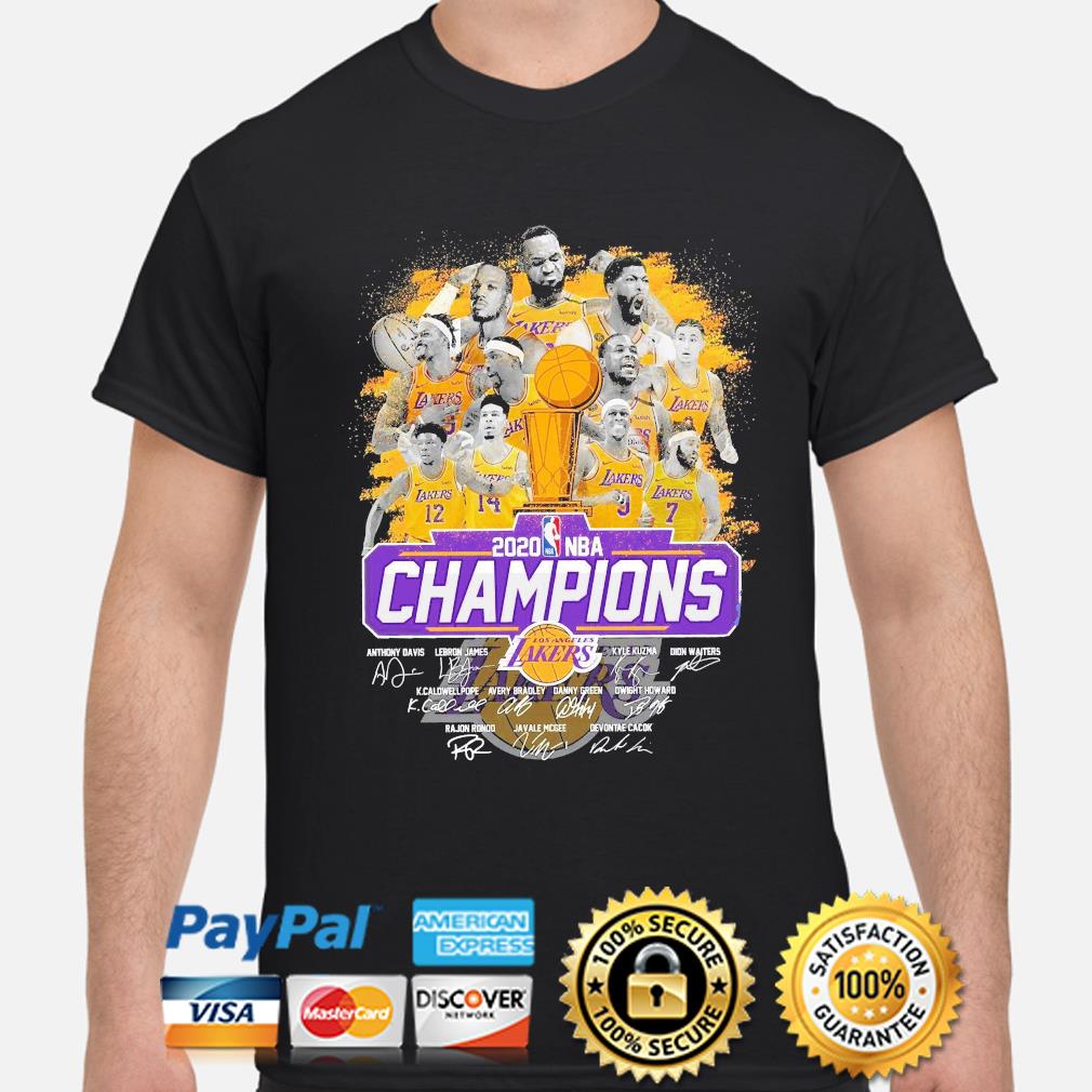 Los Angeles Lakers 2020 NBa Champion signatures shirt, hoodie, sweater,  long sleeve and tank top