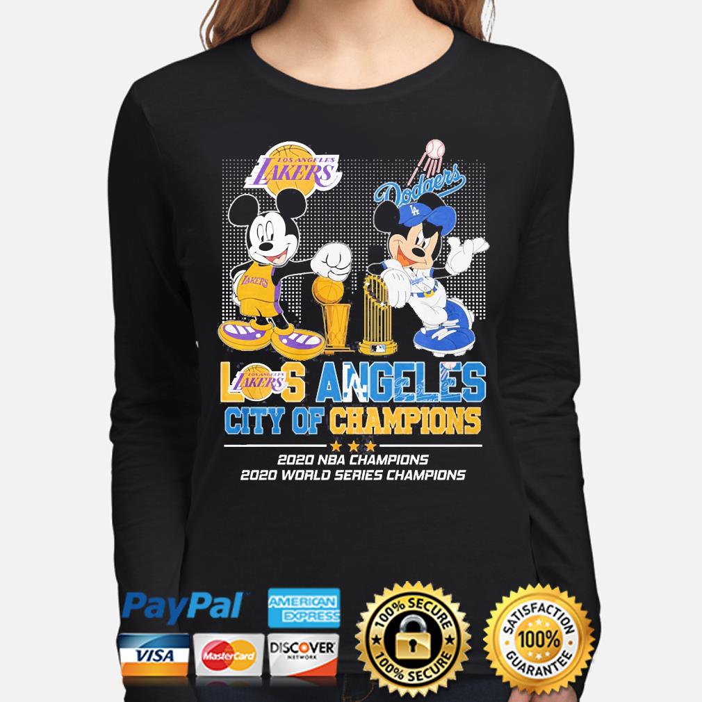Hot L.A Dodgers Mickey Mouse Champions 2020 T-Shirt - Ears Tees