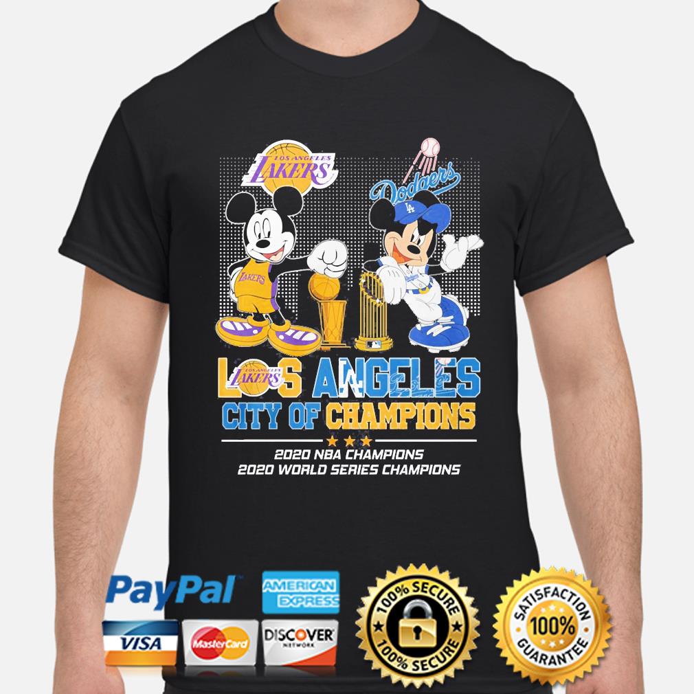 Mickey Mouse Disney Love LA Lakers and Dodgers city Champions 2020