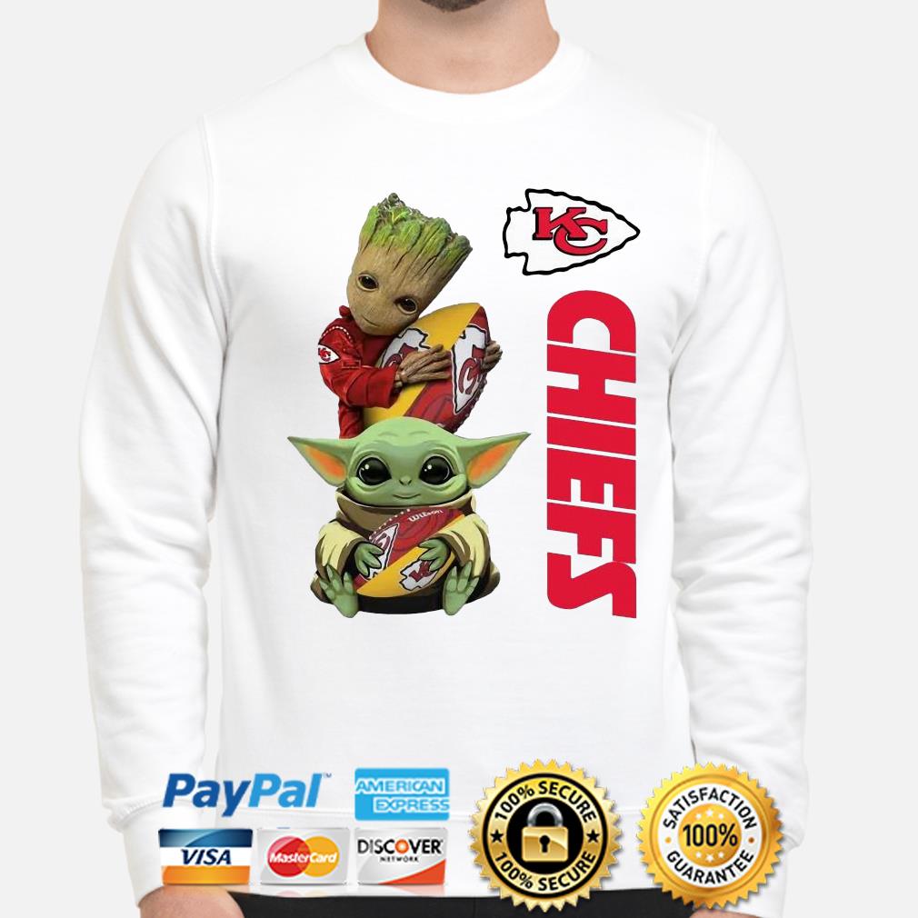 Baby Groot and Yoda hug Kansas City Chiefs shirt, hoodie, tank top, sweater  and long sleeve t-shirt