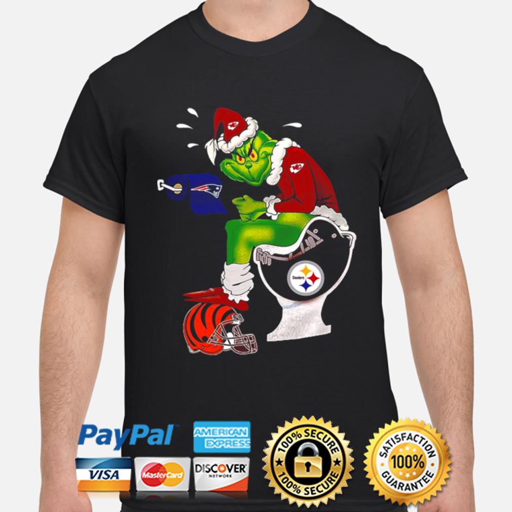 Pittsburgh Steelers Santa Football and The Grinch Toilet shirt and