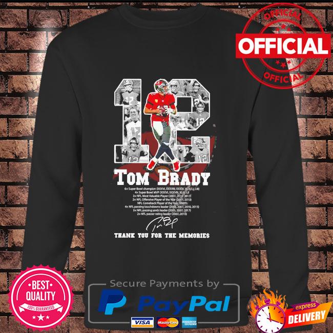 Tom Brady 12 player signature football shirt, hoodie, sweater, long sleeve  and tank top