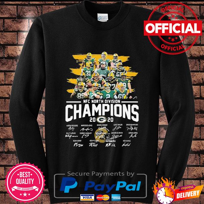 Green bay packers nfc north division champions 2021 signatures shirt,  hoodie, sweater, long sleeve and tank top