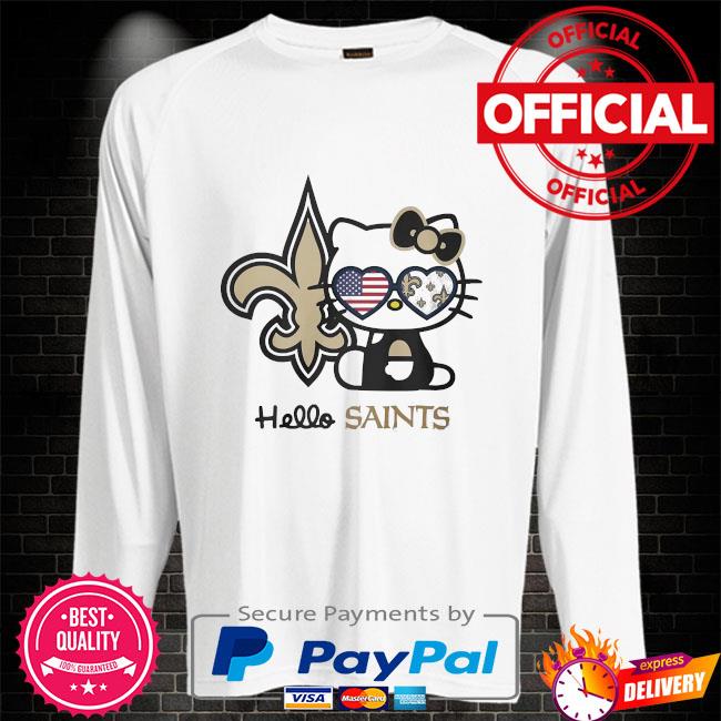 New Orleans Saints T-Shirt - White Stripped Long Sleeve Tee