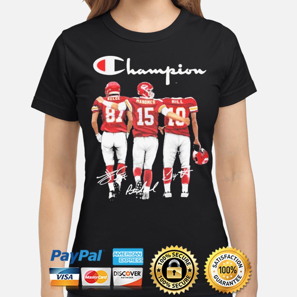 Kansas City Chiefs Champion Kelce mahomes and Hill signatures shirt,  hoodie, sweater, long sleeve and tank top