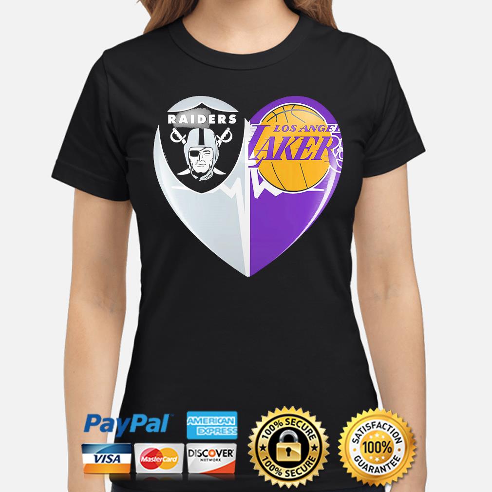 Las vegas Raiders and Los Angeles Lakers hearts t-shirt, hoodie, sweater,  long sleeve and tank top