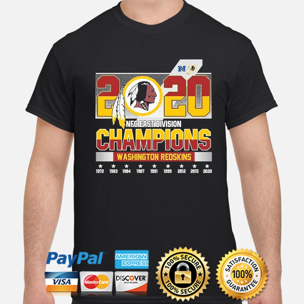Official 2020 NFC East Division Champions Washington Redskins 1972-2020  shirt, hoodie, sweater, long sleeve and tank top