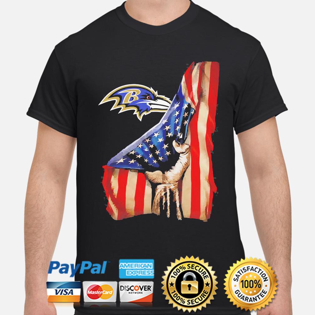 Men's Pro Standard Navy/Red Baltimore Ravens Americana Dip-Dye T-Shirt