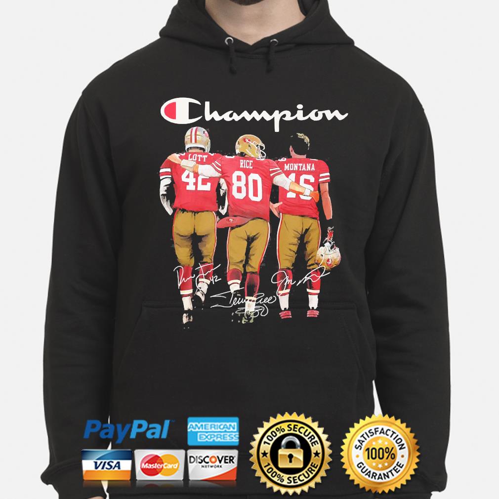 San Francisco 49ers Sports With 42 Lott 80 Rice And 16 Montana Signatures  Shirt, hoodie, sweater, long sleeve and tank top