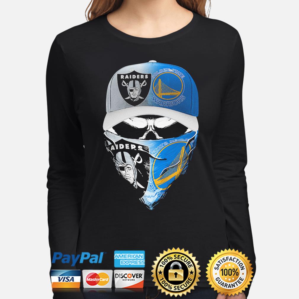 Skull face mask oakland raiders and los angeles dodgers shirt