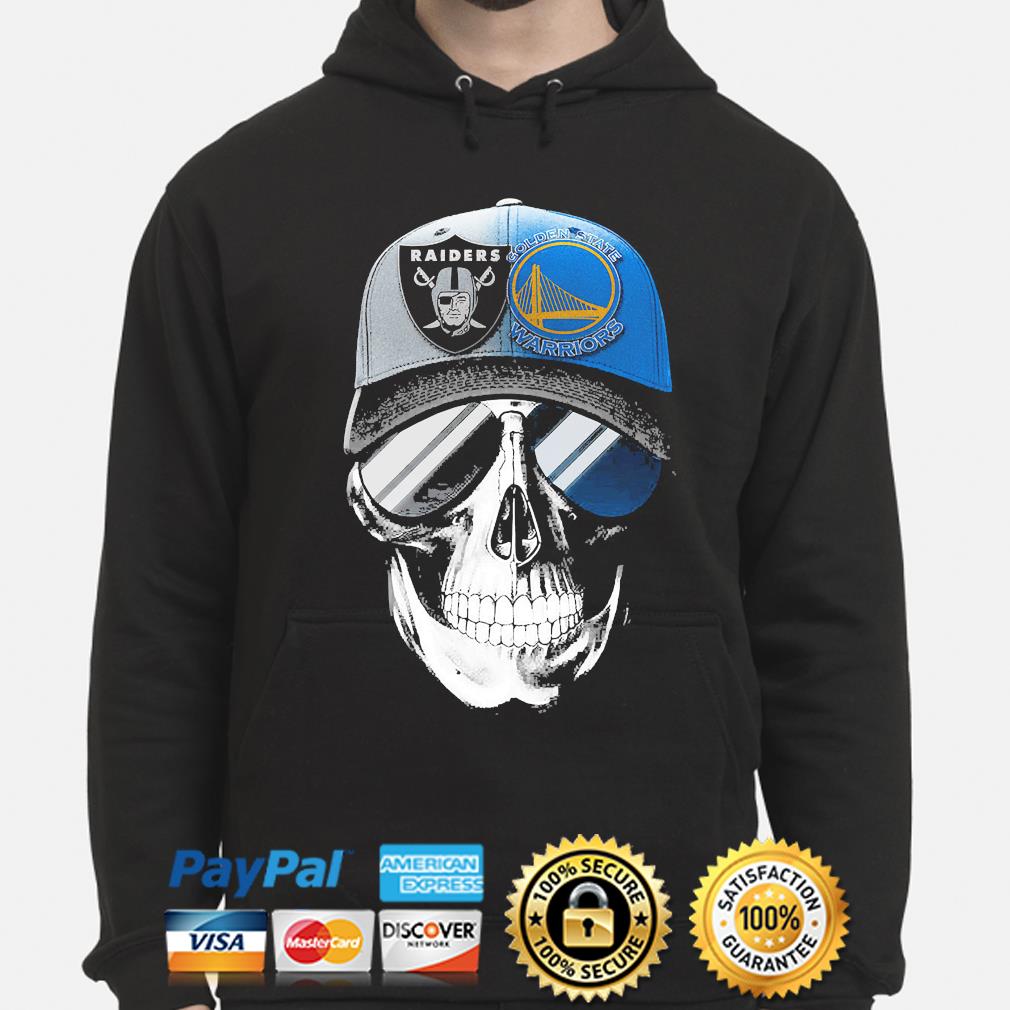 Skull hat Oakland Raiders and Golden State Warriors shirt, hoodie