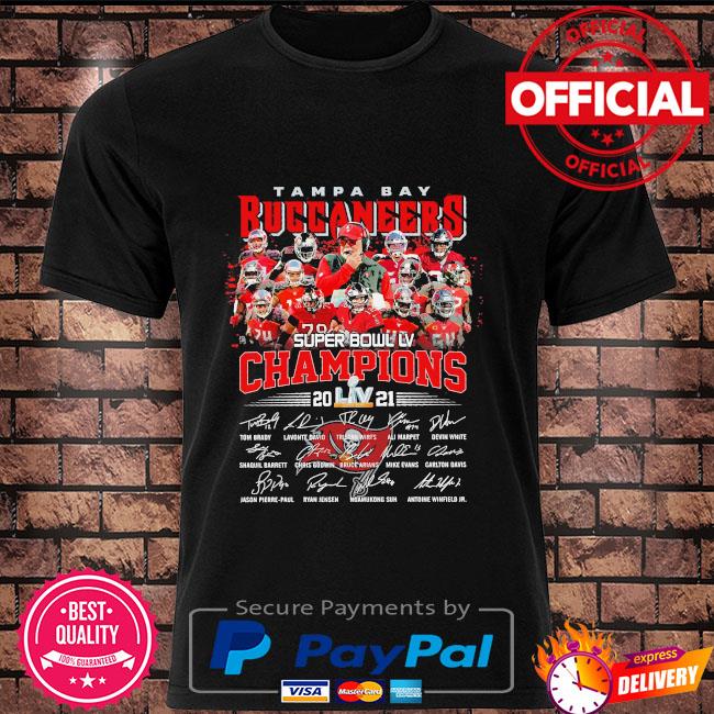 Tampa Bay Buccaneers super bowl lv champions signatures shirt